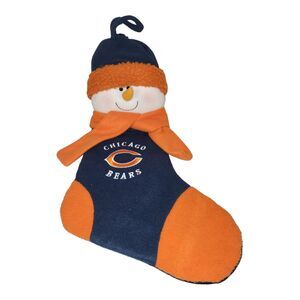 Chicago‎ Bears Snowman Plush Christmas Stocking Orange